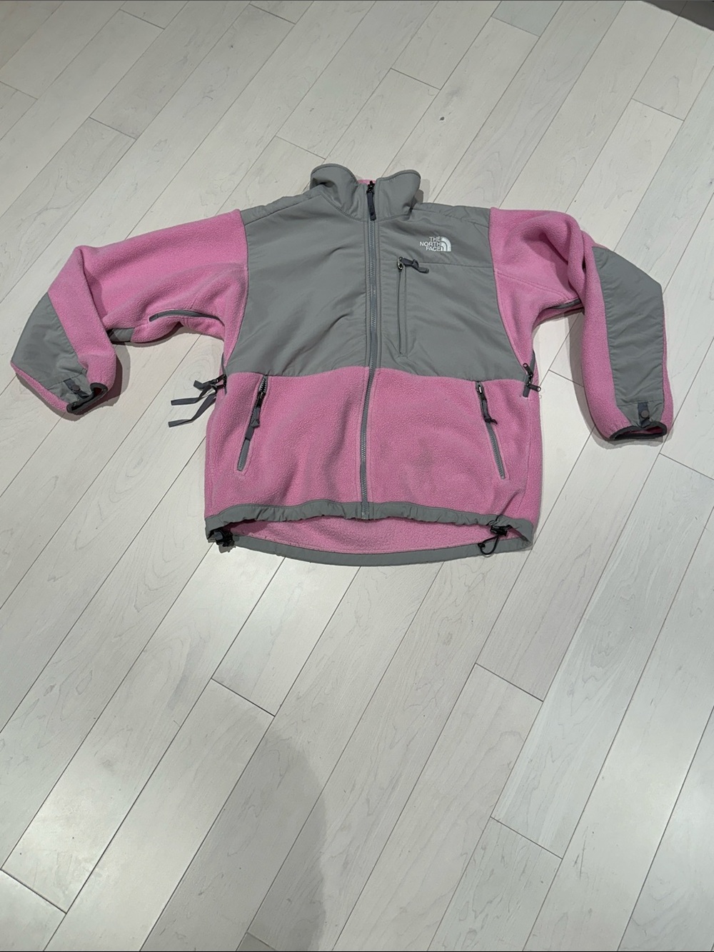 The North Face Pink and Gray Women’s Fleece Zip Denali Jacket - size M